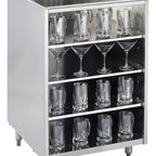 Thumbnail image #1 for Krowne Royal Series KR-G18 Underbar Glass Storage Cabinet, 18-Inch Wide x 24-Inch Deep, 3 Stainless Steel Shelves, No Top