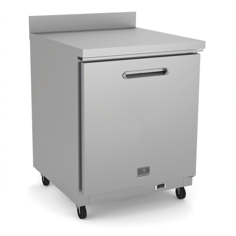 Product image #1 for Kelvinator Commercial 27-Inch One-Section Countertop Refrigerator Worktop with Backsplash, Solid Right-Hinged Door