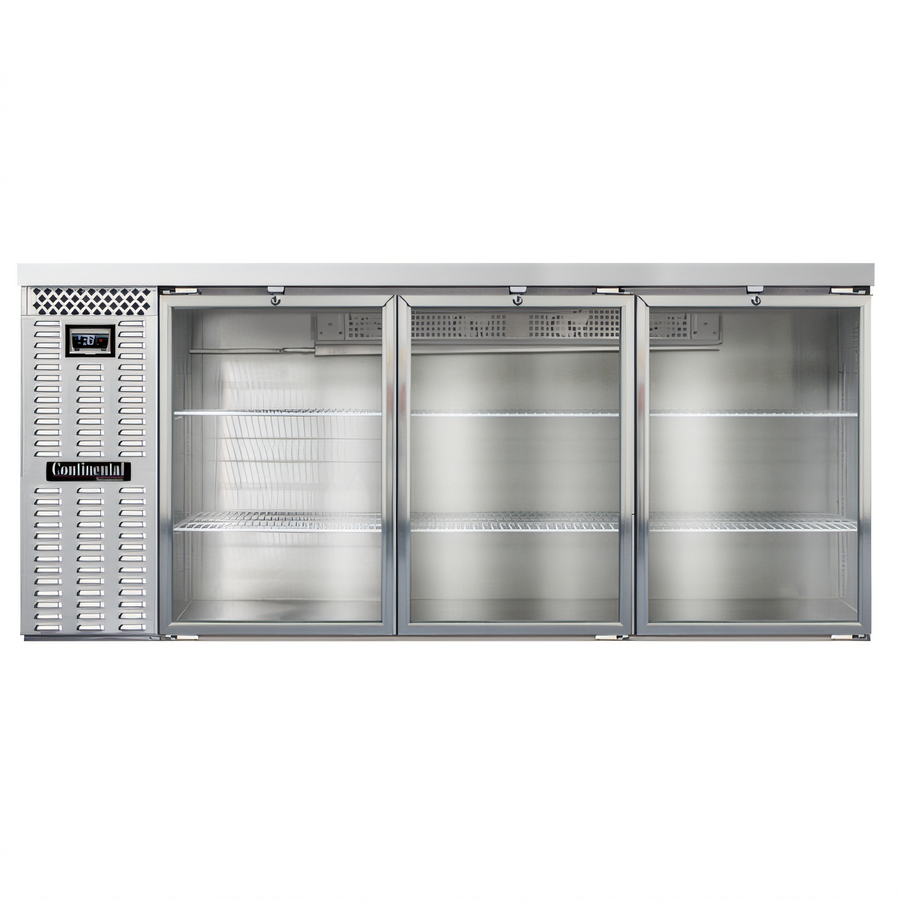 Product image #1 for Continental Refrigerator BB79NSSGD 79" Three Glass Door Refrigerated Back Bar Cooler