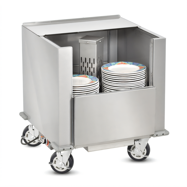 Product image #1 for FWE Heated Dish Storage Cart / Queen Mary Banquet Cart, 120-200 11-Inch Plate Capacity, Stainless Steel