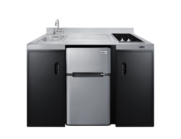 Product image #1 for Summit 54-Inch ADA-Compliant All-In-One Kitchenette with 2-Burner Smooth-Top Cooktop, Sink, Refrigerator, and Storage Cabinet