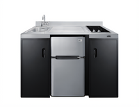 Summit 54-Inch ADA-Compliant All-In-One Kitchenette with 2-Burner Smooth-Top Cooktop, Sink, Refrigerator, and Storage Cabinet