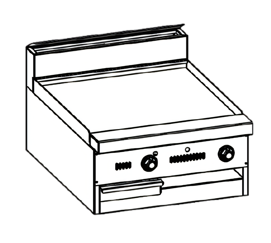 Product image #1 for Bistro 60-Inch Gas Restaurant Range with 1-Inch Manual Griddle Plate and Stub Back