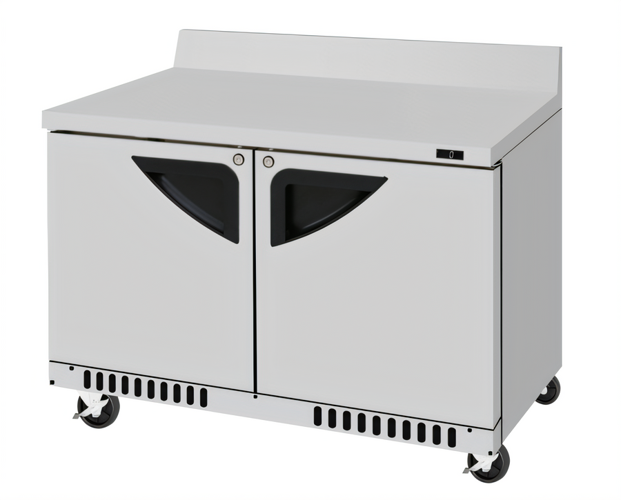 Product image #1 for Turbo Air Super Deluxe 48-1/4-Inch Front-Breathing Two-Section Worktop Freezer with Solid Swing Doors, 14.8 Cu. Ft.