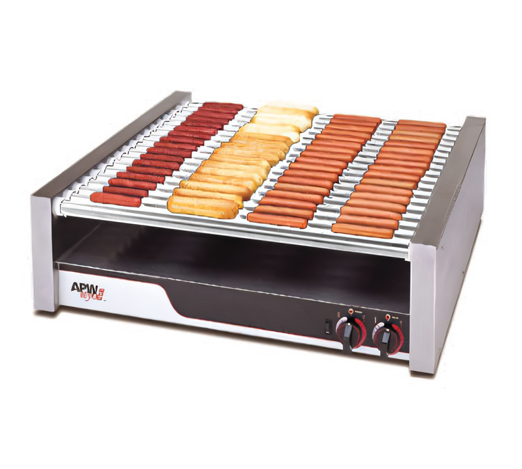 Product image #1 for APW Wyott X*PERT HR-75 Countertop Flat Surface Hot Dog Roller Grill with Chrome Rollers