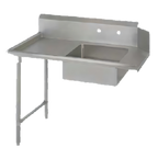 Thumbnail image #1 for John Boos Pro-Bowl SDT6-S60SBK-L 60-Inch Straight Soiled Dishtable with Pre-Rinse Bowl, Left-to-Right, 10-Inch Backsplash