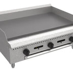 Thumbnail image #1 for Serv-Ware SMGS-36-SA 36-Inch Natural Gas Manual Commercial Griddle, 3 Burners, 3/4-Inch Plate