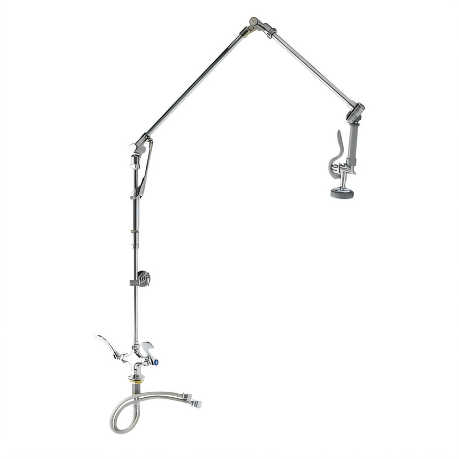 Product image #1 for T&S EasyInstall Roto-Flex Single-Hole Deck-Mount Pre-Rinse Faucet with 1.15 GPM Spray Valve and 4-Inch Wrist Handles