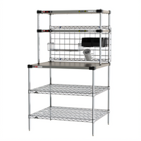 304 Stainless Steel Countertop Prep Workstation with Overhead Heated Shelves, 36 x 30.75 Inches, 120V