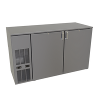 Glastender C2FB60 Two-Zone Front-Serviced Back Bar Cooler, 60-Inch, 2-Section