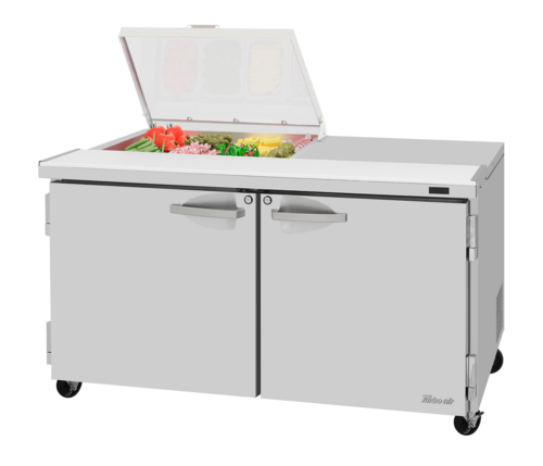 Product image #1 for Turbo Air PRO Series 60-1/4-Inch 2-Section Sandwich/Salad Prep Table with Flat Clear Lid