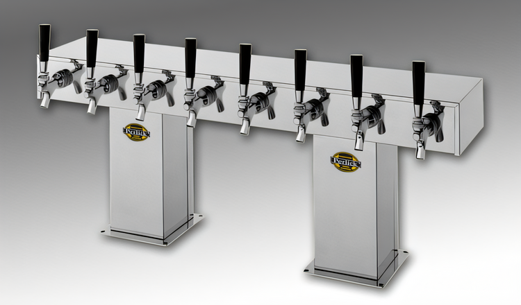 Product image #1 for Perlick Extra High 16-Faucet Glycol-Cooled Countertop Bridge Tee Draft Beer Tower