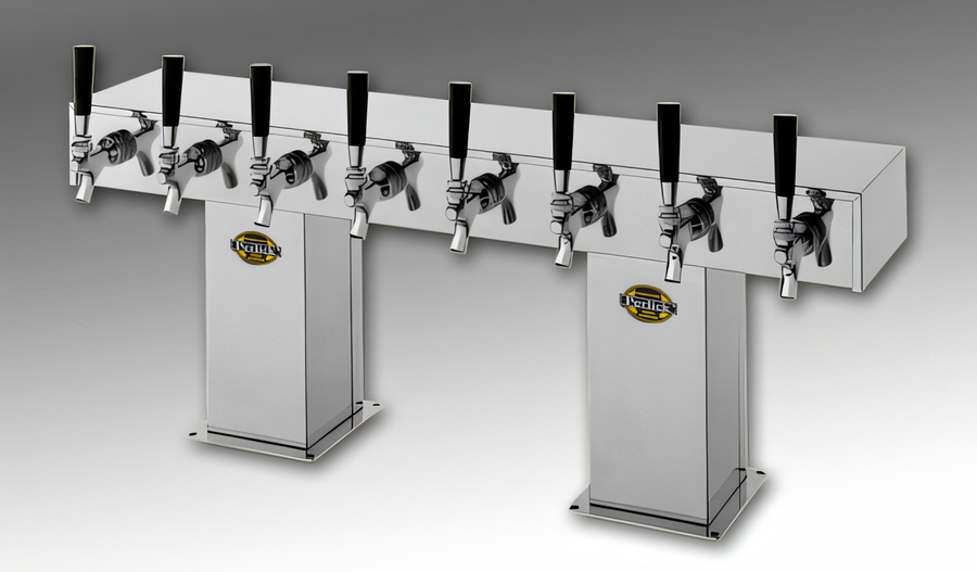 Product image #1 for Perlick Extra High 16-Faucet Glycol-Cooled Countertop Bridge Tee Draft Beer Tower