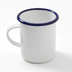 Thumbnail image #1 for American Metalcraft Enamelware 16 oz Mug, White with Blue Rim, Enamel-Coated Steel