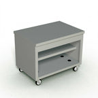 Thumbnail image #1 for Duke Manufacturing Thurmaduke TST-46PG Mobile Solid Top Utility Counter, 46 x 32 x 36 Inches, Stainless Steel Top, Open Rear