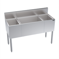 Krowne Royal Series 48-Inch Underbar Center Combination Ice Bin with Dual Bottle Wells, 74 lb. Capacity