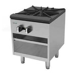 Thumbnail image #1 for Asber AESP 18 2 Gas Stock Pot Range, 18"W, 2 Open Burners, Stainless Steel, Open Storage Cabinet