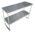 Thumbnail image #1 for Advance Tabco Special Value Series Table-Mounted Double Overshelf, 96-1/4 x 18 x 32 Inch, Adjustable Mid-Shelf, 18-Gauge 430 Stainless Steel