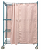 Thumbnail image #1 for Quantum 3-Shelf Mobile Privacy Storage Cart with Curtains, 60 x 18 x 80, Green Epoxy Finish