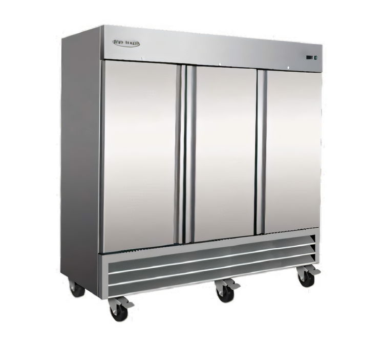 Product image #1 for Serv-Ware 3-Door 3-Section Reach-In Refrigerator, 72 Cu. Ft., Self-Contained Bottom Mount, 115V