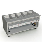 Thumbnail image #1 for Duke Manufacturing Thurmaduke TEHF-74PG 74-Inch Mobile Electric Hot Food Unit, 5 Sealed Wells, Open Storage Base