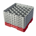 Thumbnail image #2 for Cambro Camrack Full Size 30-Compartment Glass Rack with 6 Soft Gray Extenders, Red