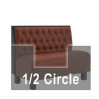 Thumbnail image #1 for ATSMFG ATS AT&S-AHC-K36-BT GR7 Kevin Half Circle Booth, single, 48" x 90" x 48" long x 36" high, Sewn Button-tuft back, removable sinuous spring seat
