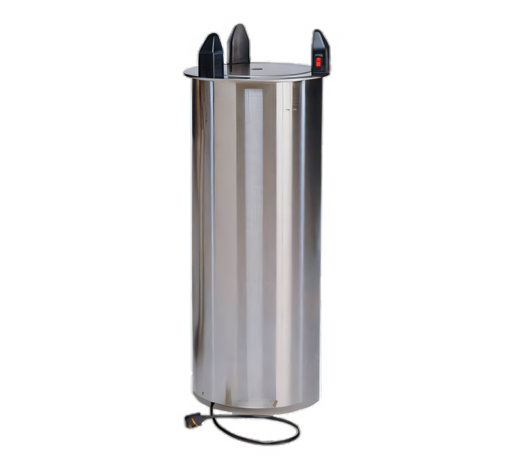 Product image #1 for Dinex Heated Drop-In Shielded Round Plate Dispenser for Up to 9 1/4-Inch Plates