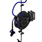 Thumbnail image #1 for T&S Brass B-7142-U05WS1C Open Stainless Steel Wall-Mount Retractable Hose Reel Assembly with 8-Inch Mixing Faucet and 50-Foot Hose