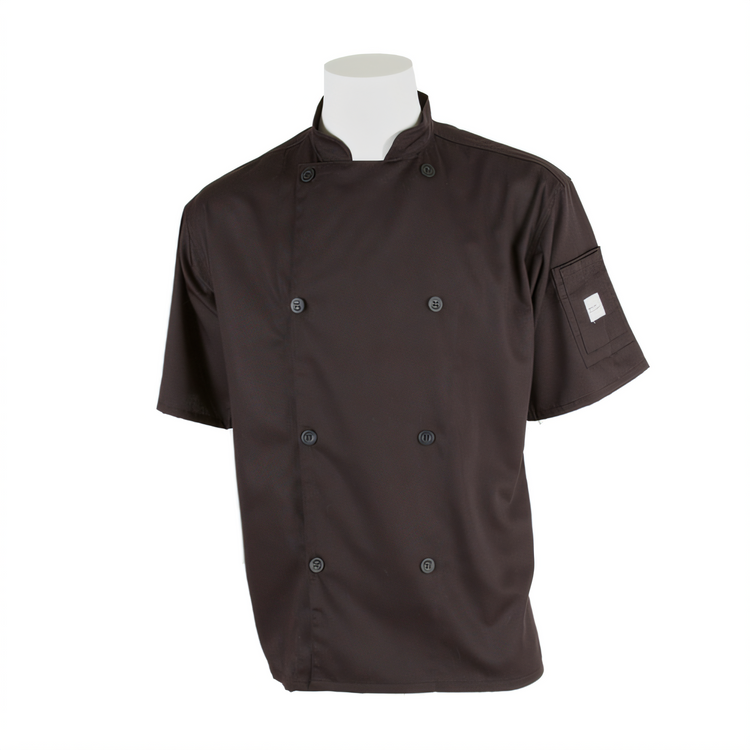 Product image #1 for Mercer Culinary Genesis Unisex Short-Sleeve Chef Jacket, Black, 7X