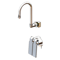 T&S Brass Double Knee Pedal Ledge-Mount Valve with 6-Inch Rigid Gooseneck and 2.2 GPM Aerator