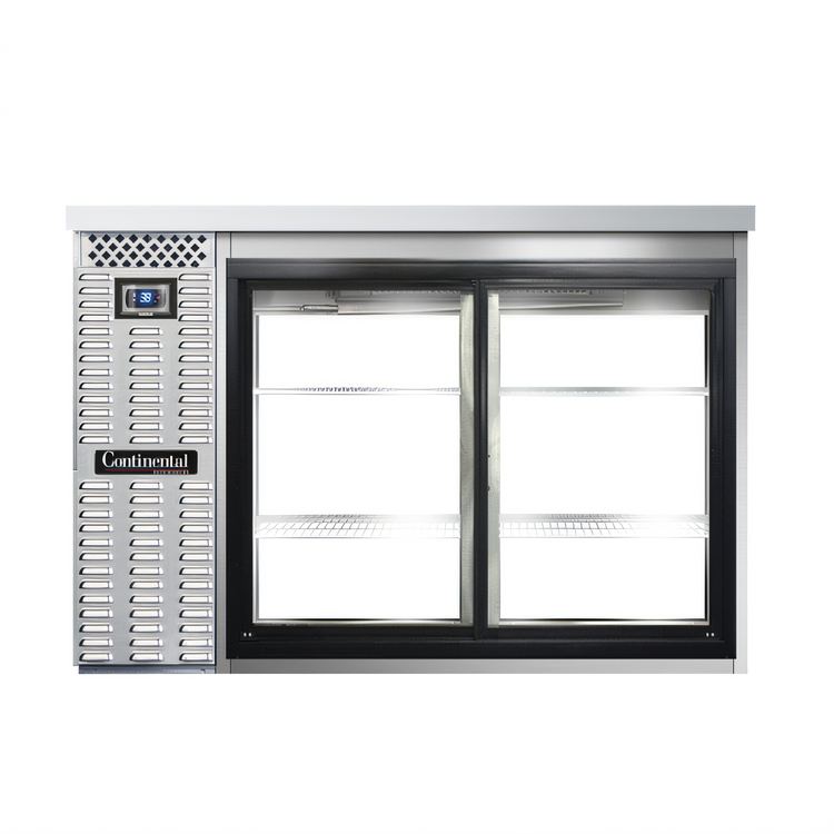 Product image #1 for Continental Refrigerator BB50SNSSSGDPT 50 Inch Shallow Depth Pass-Thru Back Bar Cooler with Sliding Glass Doors