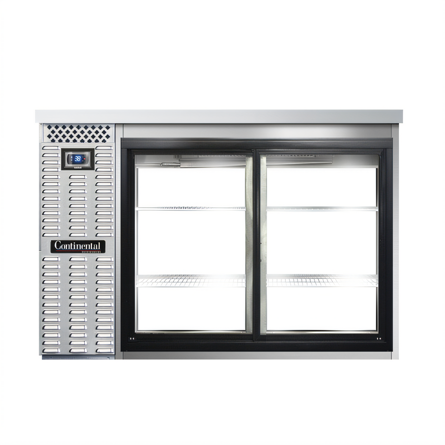 Product image #1 for Continental Refrigerator BB50SNSSSGDPT 50 Inch Shallow Depth Pass-Thru Back Bar Cooler with Sliding Glass Doors