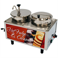 Benchmark Countertop Twin 7-Quart Hot Fudge/Caramel Sauce Warmer with Pump and Ladle