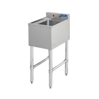 Sapphire 1-Compartment Stainless Steel Underbar Sink with 10 x 14 x 10-Inch Bowl, Center Wall Faucet and Overflow Kit