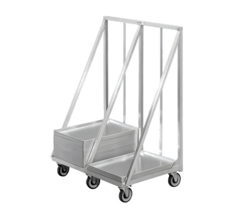 Product image #2 for Double-Wide Heavy-Duty Aluminum Bun Pan/Dough Box Dolly, 2-Stack, 200-Pan Capacity
