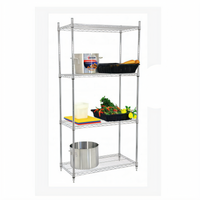 Omcan 36 in. x 24 in. x 72 in. 4-Shelf Chrome Wire Shelving Unit