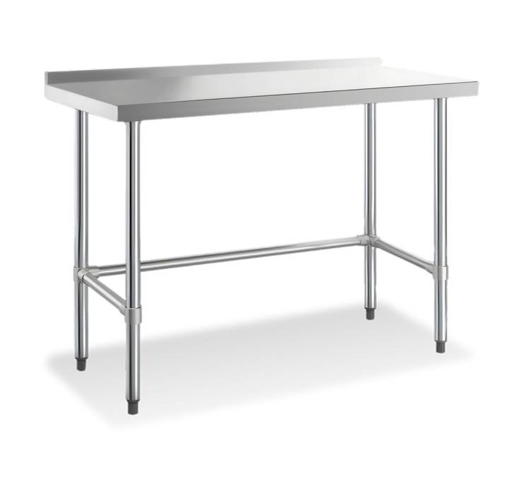 Product image #1 for Steel Works Stainless 72-Inch x 18-Inch Open Base Worktable with 2-Inch Backsplash