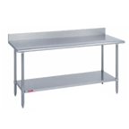 Thumbnail image #1 for Duke Manufacturing 416-2424-5R 24" x 24" Stainless Steel Work Table, 16-Gauge 400 Series Top, 5" Riser, Galvanized Undershelf