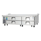 Thumbnail image #1 for Everest Refrigeration ECB82D4 82-Inch Two-Section Four-Drawer Chef Base Refrigerator with Stainless Steel Worktop