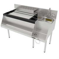 48-Inch Stainless Steel Underbar Ice Bin/Cocktail Station with Blender Station and 10-Circuit Cold Plate