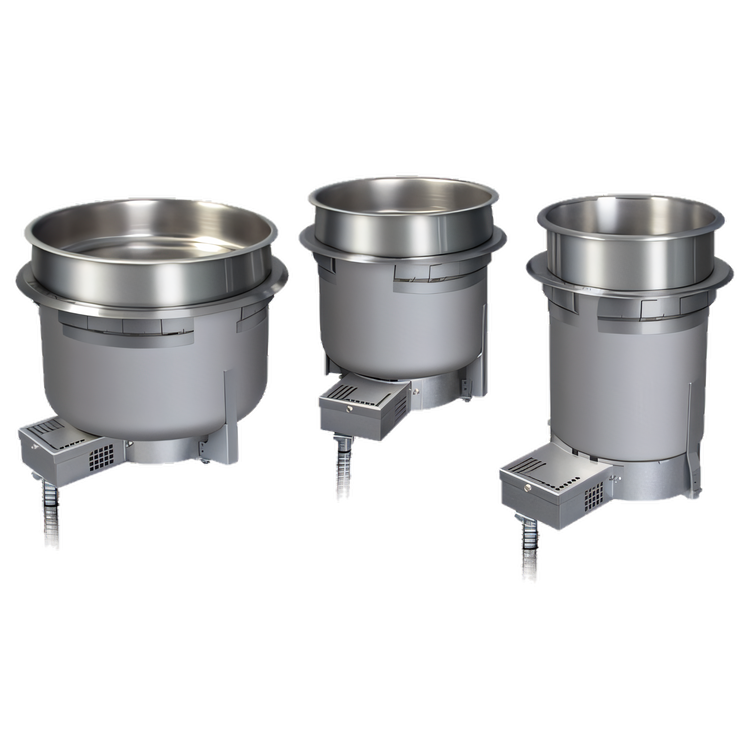 Product image #1 for Hatco HWB-11QTD Drop-In Round Uninsulated Heated Well with Drain, 11 Quart, Top-Mounted