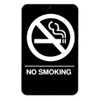 Thumbnail image #1 for Vollrath 5638 No Smoking Sign with Braille, White on Black, 6" x 9"