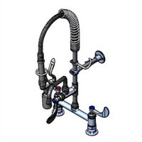 T&S Brass EasyInstall Mini Pre-Rinse Faucet with Low Flow Spray Valve and 4