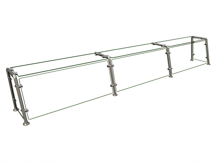 Product image #1 for Hatco Flav-R-Shield™ Full-Service Pass-Over Sneeze Guard, 3-Bay, 108W x 11.5D x 18H