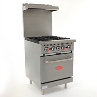General 24-Inch LP Gas Commercial Range with 4 Open Burners and 20-Inch Oven, Stainless Steel