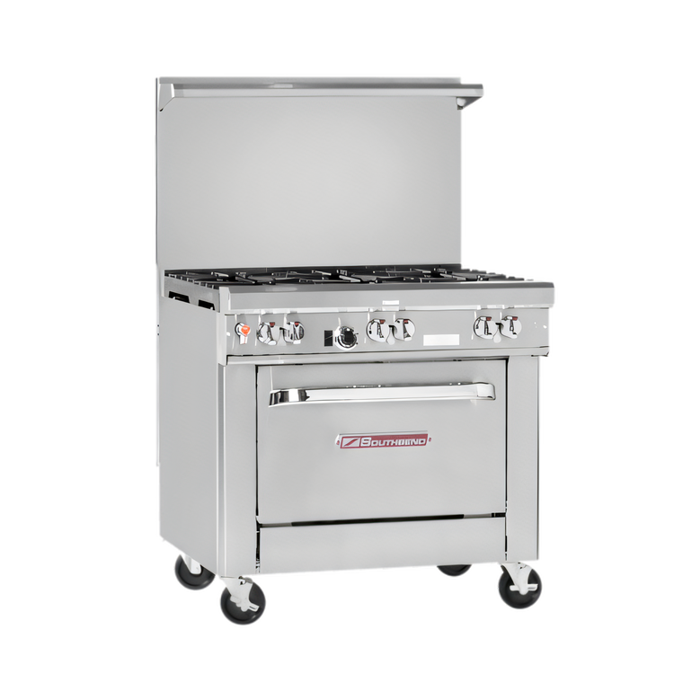 Product image #1 for Ultimate 36-Inch Commercial Gas Restaurant Range with Standard Oven and 6 Open Burners