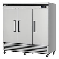 Turbo Air Super Deluxe Three-Section Solid Door Reach-In Refrigerator, 64.1 Cu. Ft., Bottom Mount