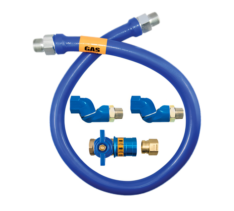 Product image #1 for Dormont Blue Hose 1 Inch I.D. x 36 Inch Moveable Gas Connector Hose Assembly with Safety Quik and Double Swivel MAX