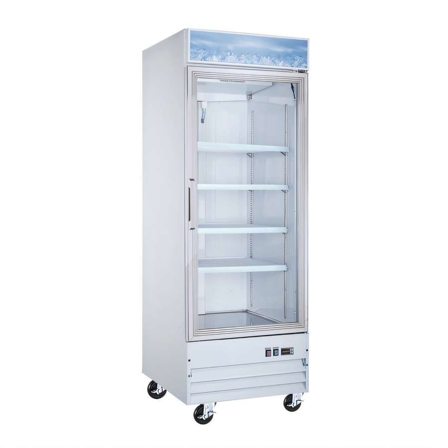 Product image #1 for Omcan 31-Inch Single-Section Reach-In Glass Door Display Freezer, 23 Cu. Ft., Bottom-Mount, 115V